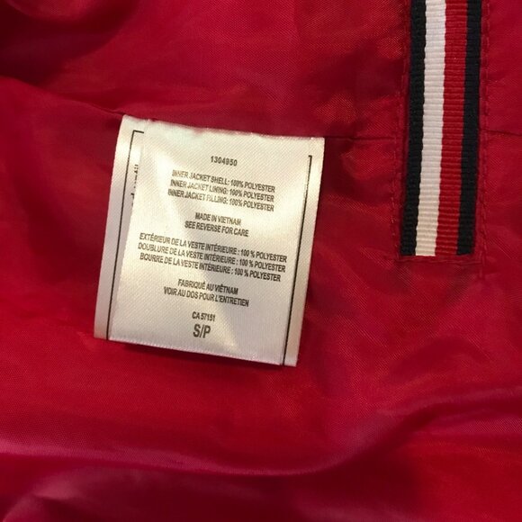 Tommy Hilfiger Jacket Women's Small Red Puffer Quilted Jacket Coat Pockets - Picture 6 of 10